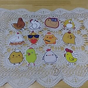 Cute chicks and chickens colorful stickers for crafts, laptop, lockers